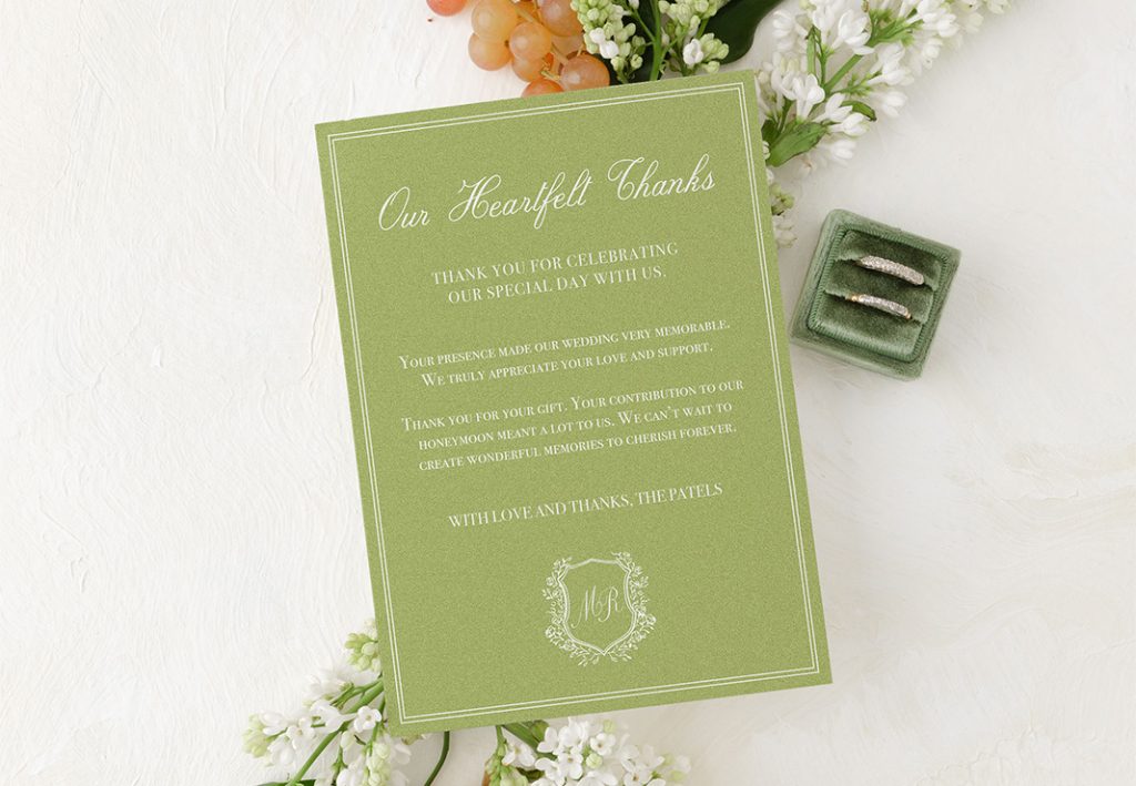 Custom-Designed Wedding Thank You Cards