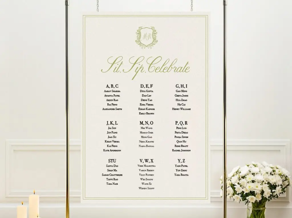 Wedding Signage Seating Chart