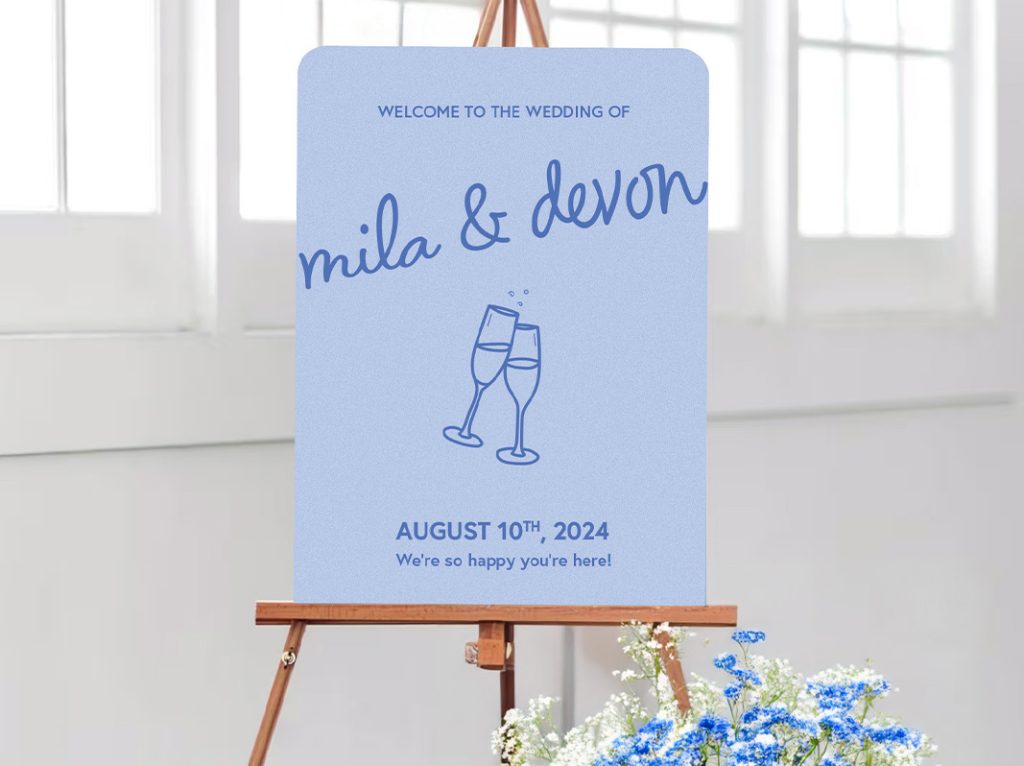 fun wedding welcome sign