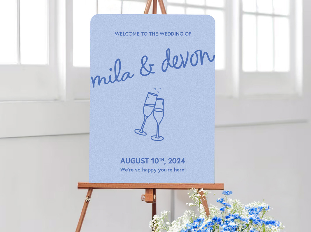 fun wedding welcome sign