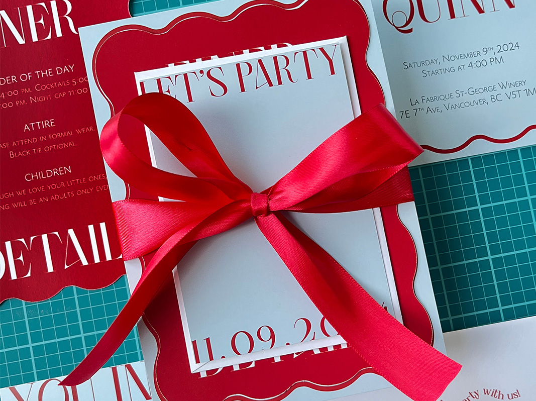 Custom wedding invitation suite