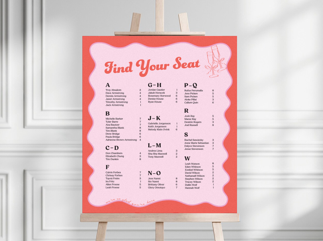 Seating Charts for Weddings