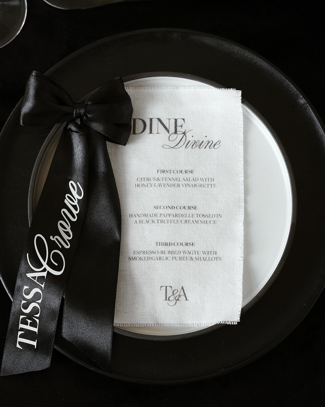 Wedding Stationery Dinner Menu