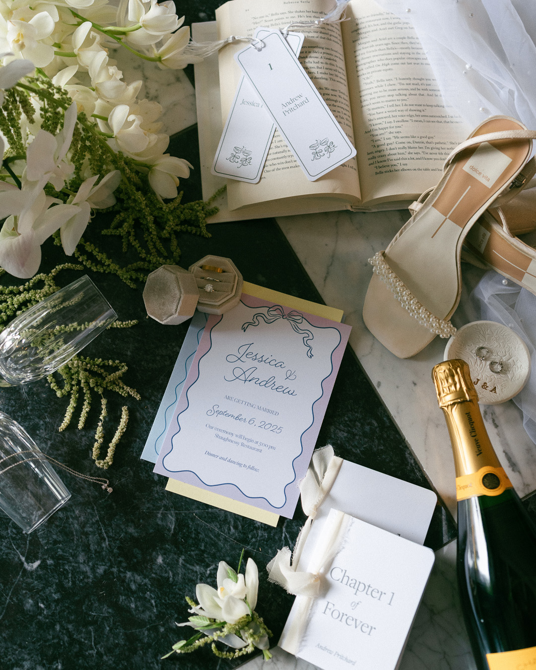 Wedding Stationery Flat Lay