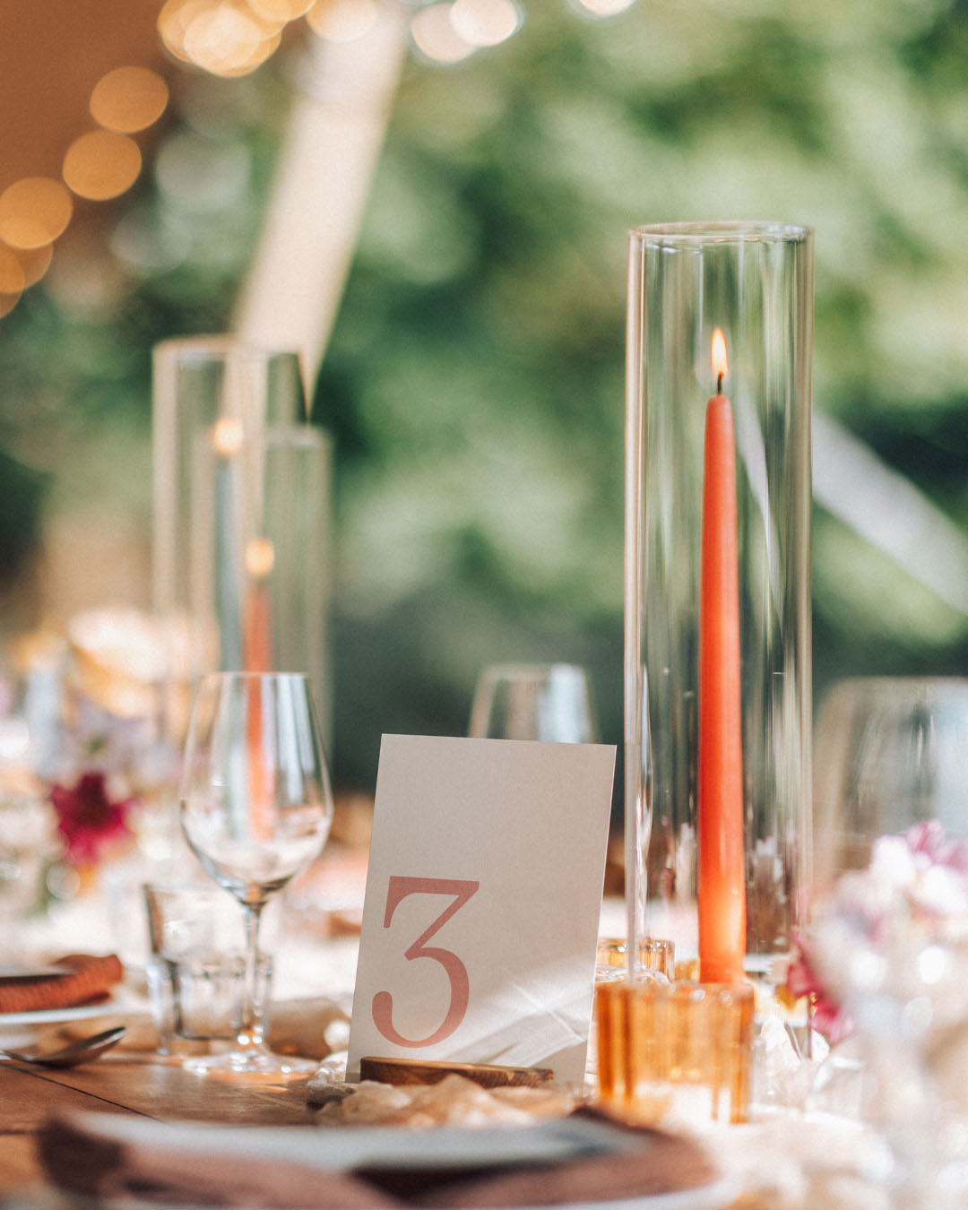 Cardstock modern wedding table numbers