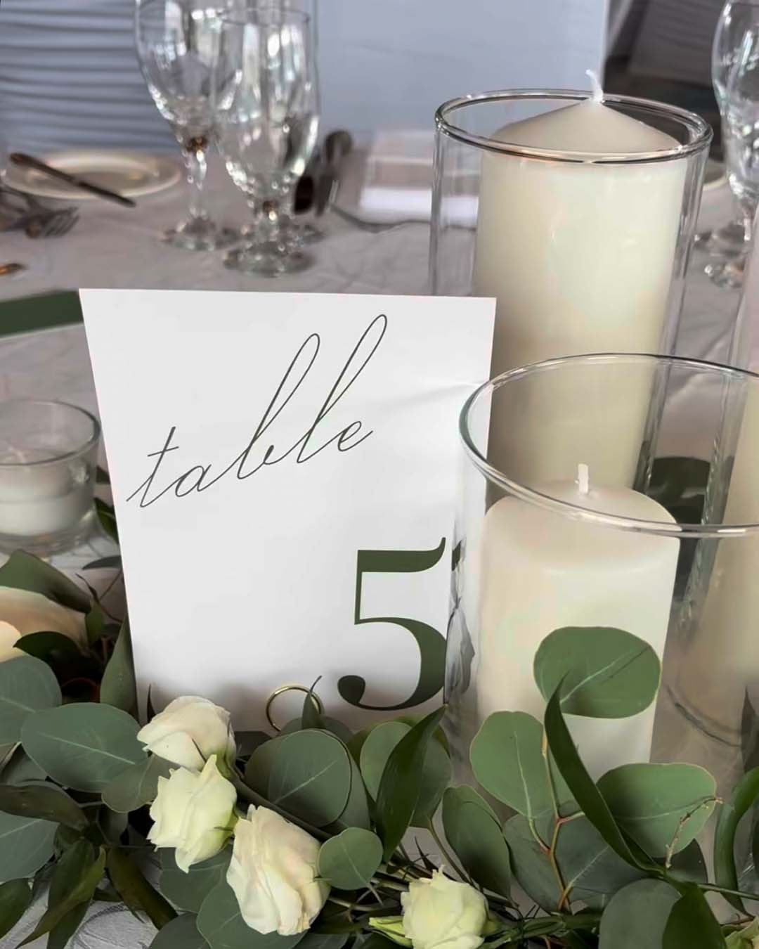 Elegant sage table numbers