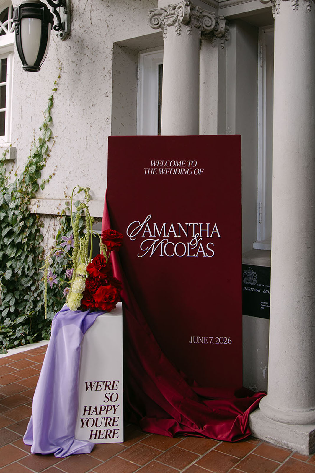 elegant wedding welcome sign