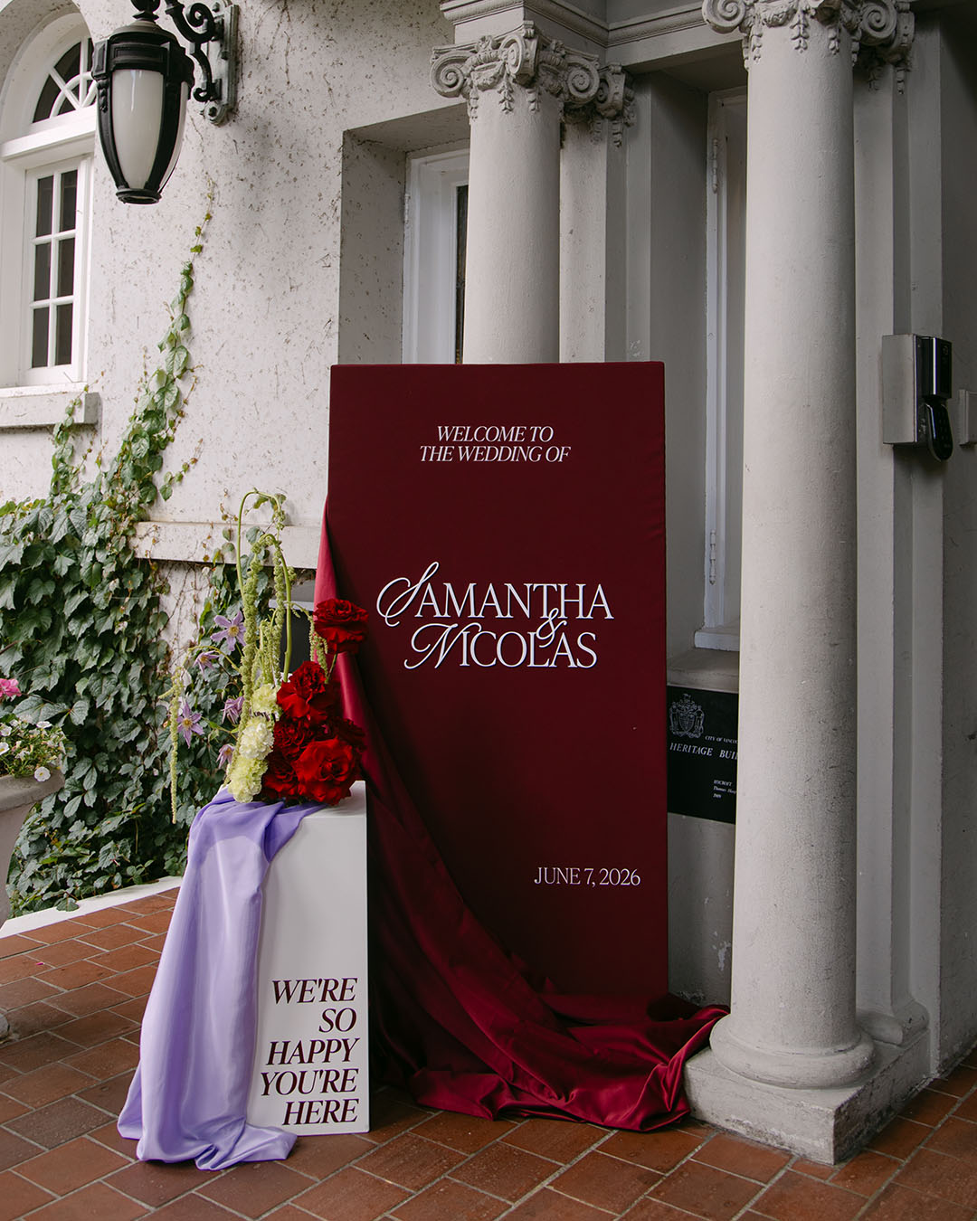 elegant wedding welcome sign