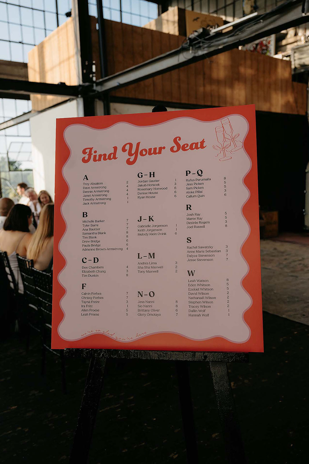 wedding seating chart sign