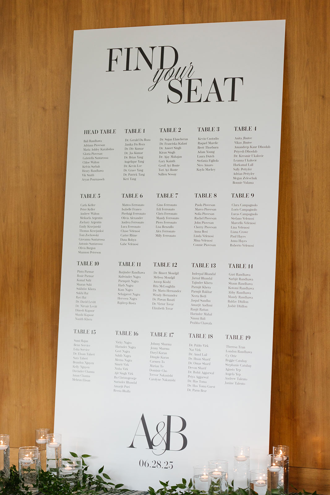wedding seating chart
