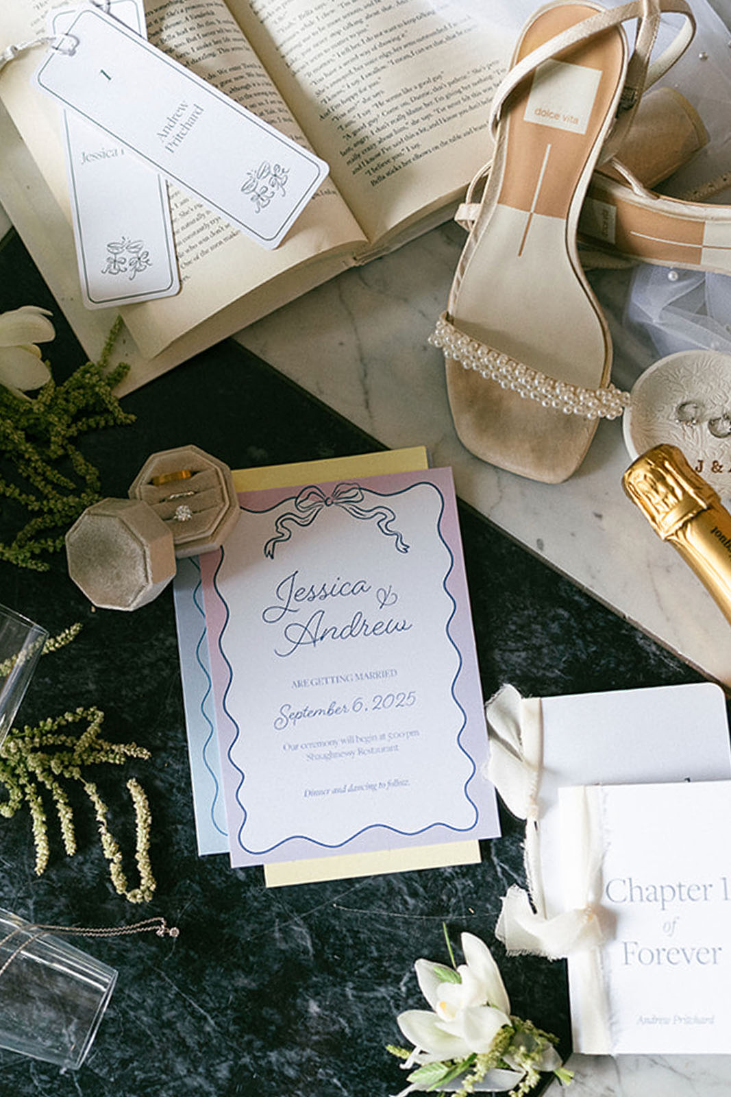 wedding invitation and vow booklets