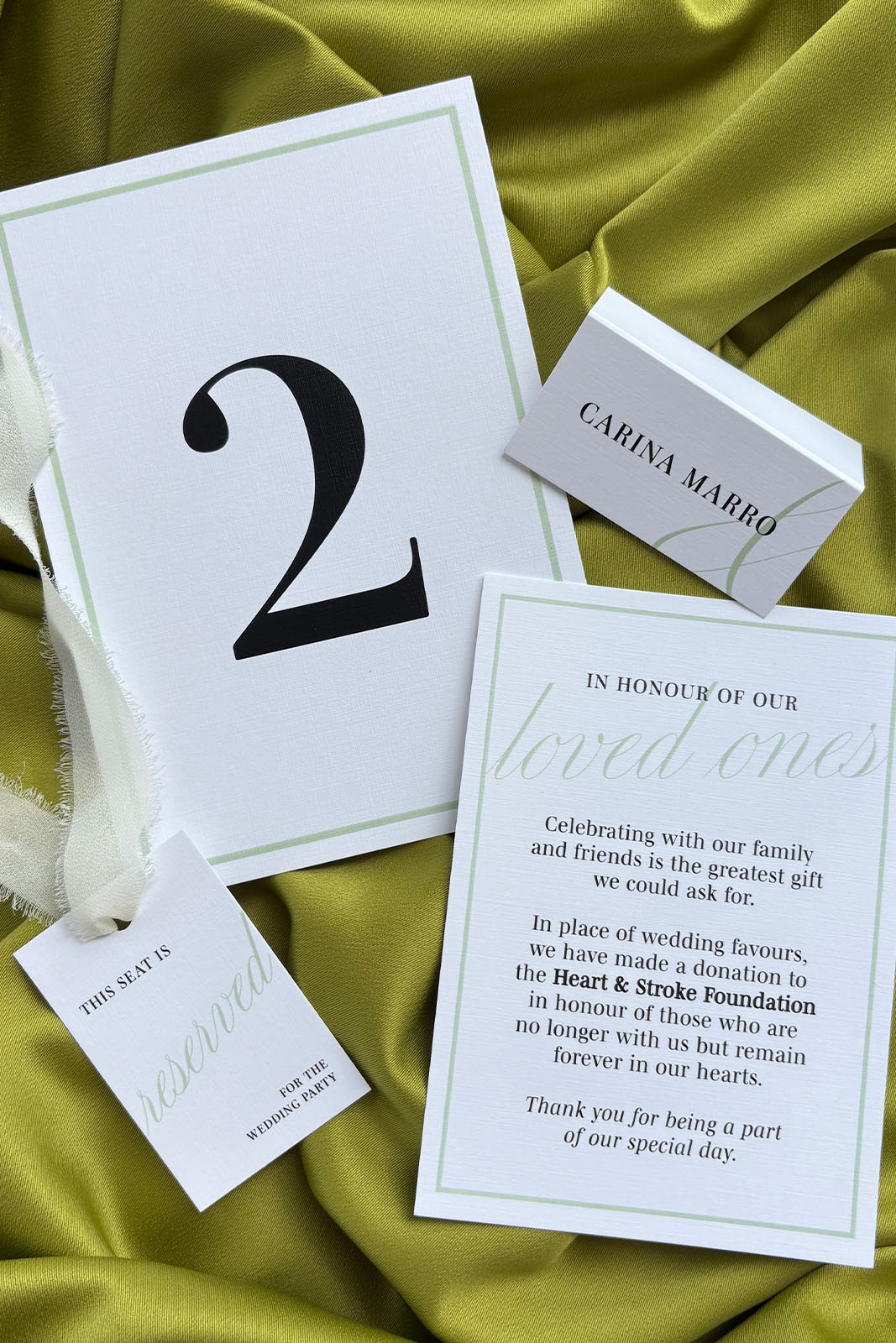 wedding table numbers place cards