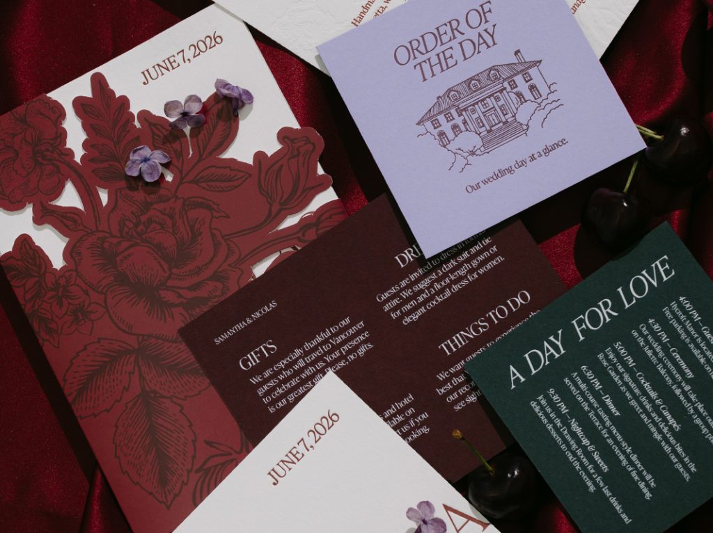 Letterpress Wedding Invitations Suite