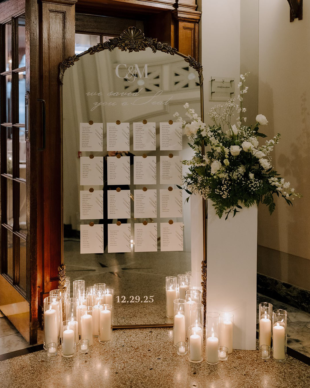 Mirror Wedding Seating Chart