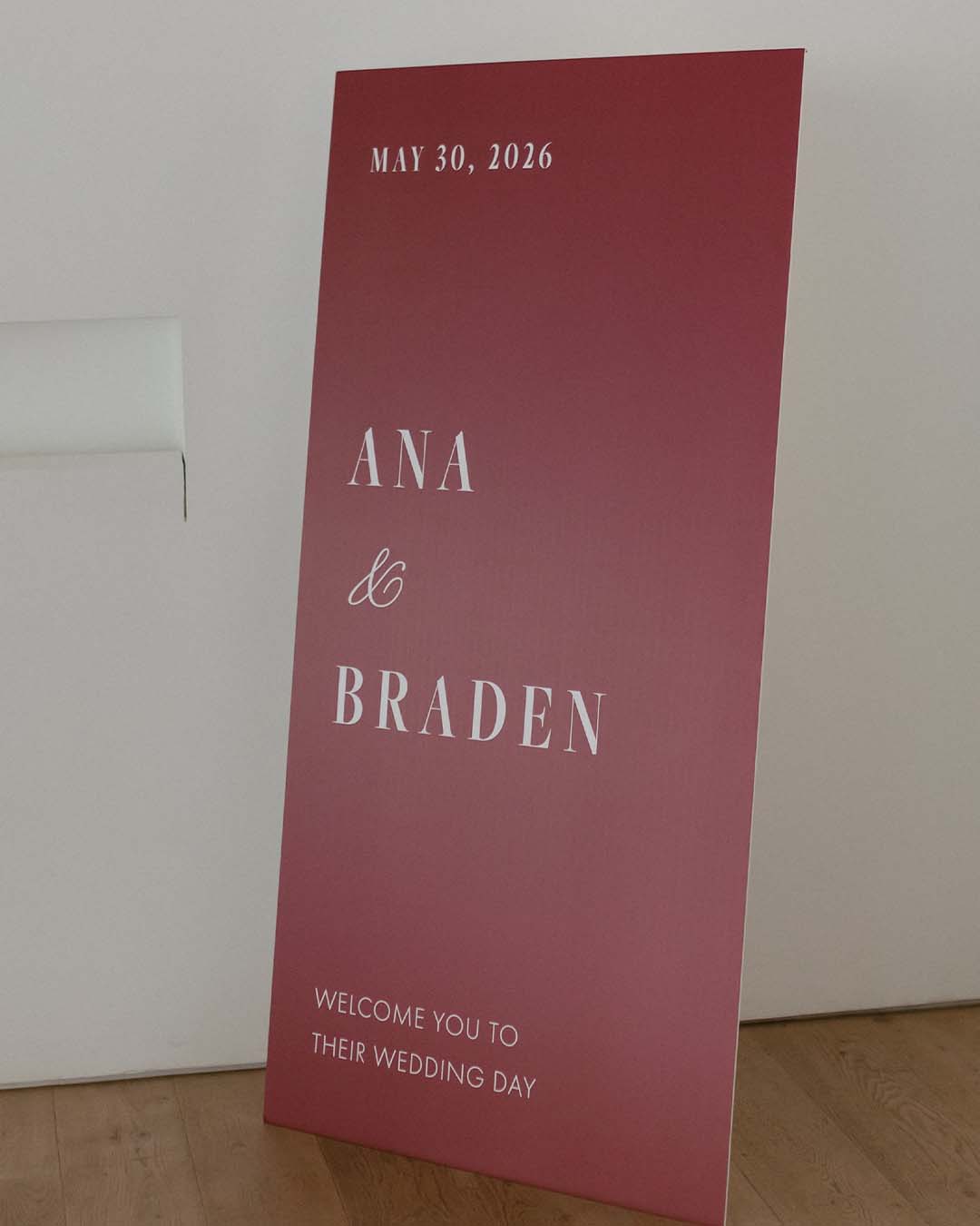 Tall Foamcore Wedding Welcome Sign
