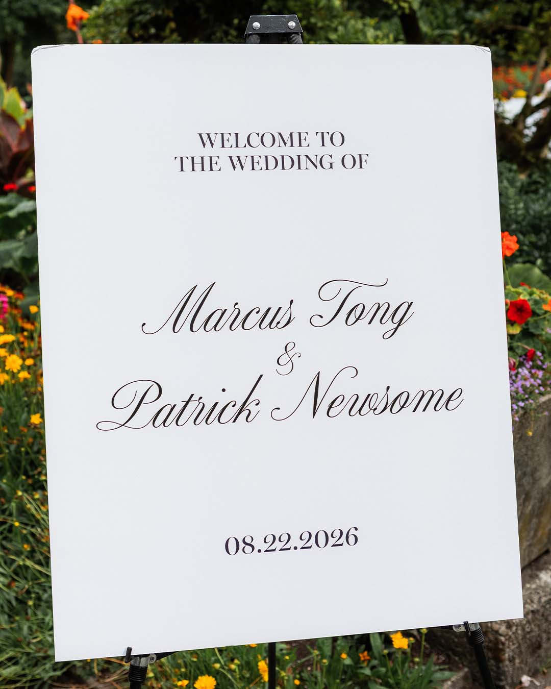 White and Black Wedding Foamcore Welcome Sign