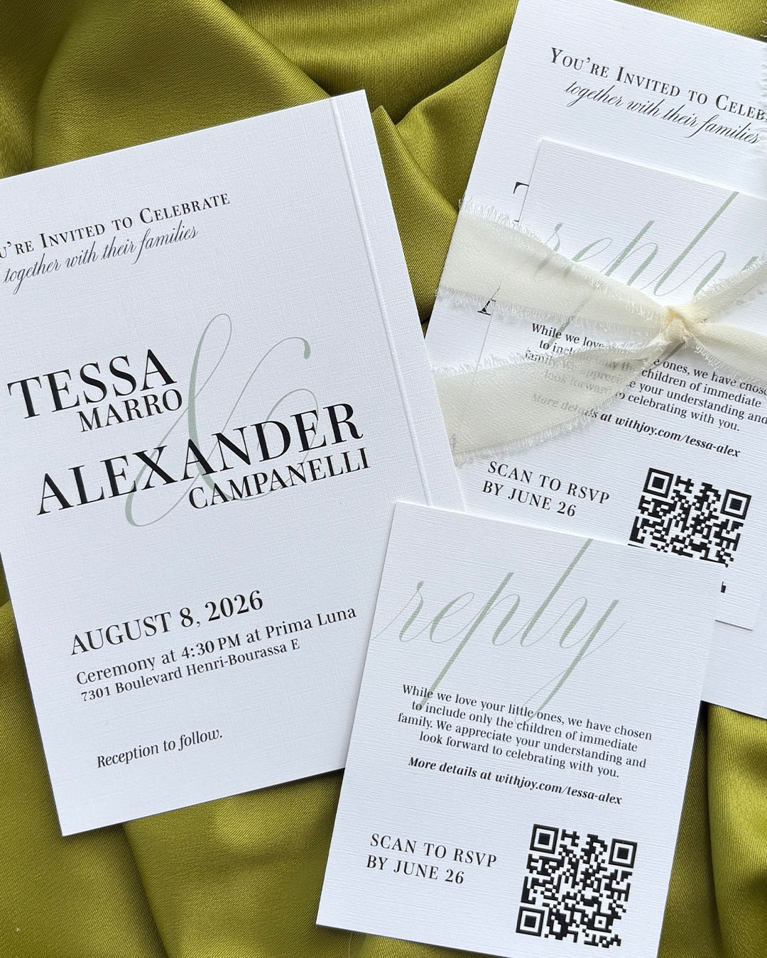 White Wedding Invitation RSVP Card